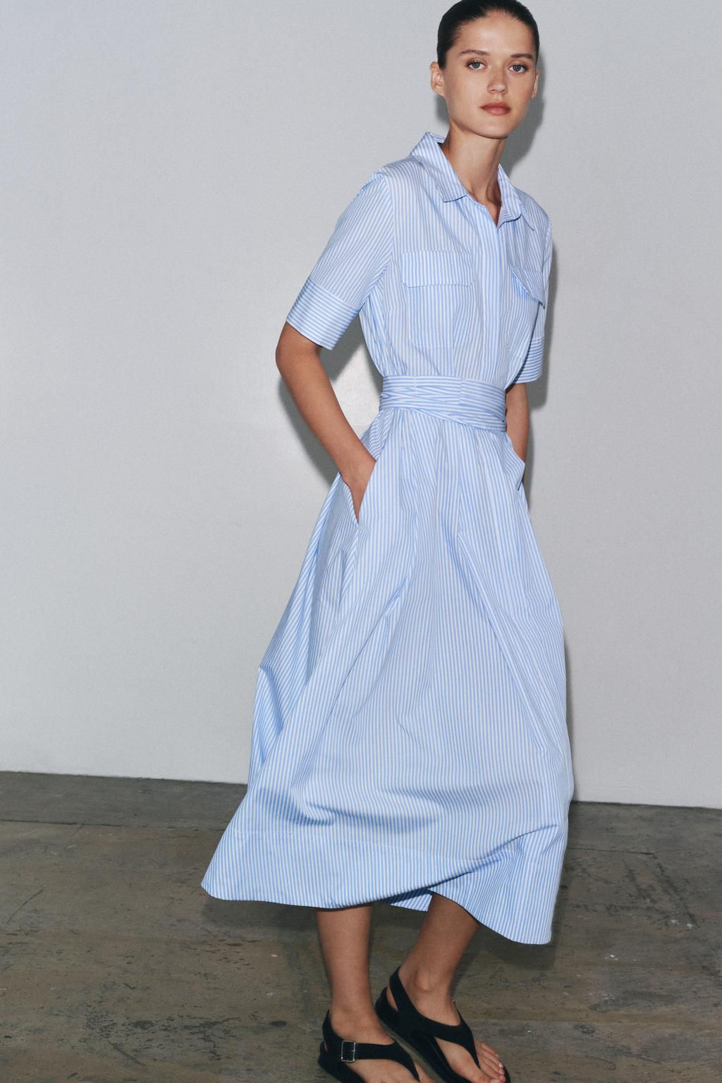 ZW COLLECTION POPLIN SHIRT DRESS - Zara фото 2