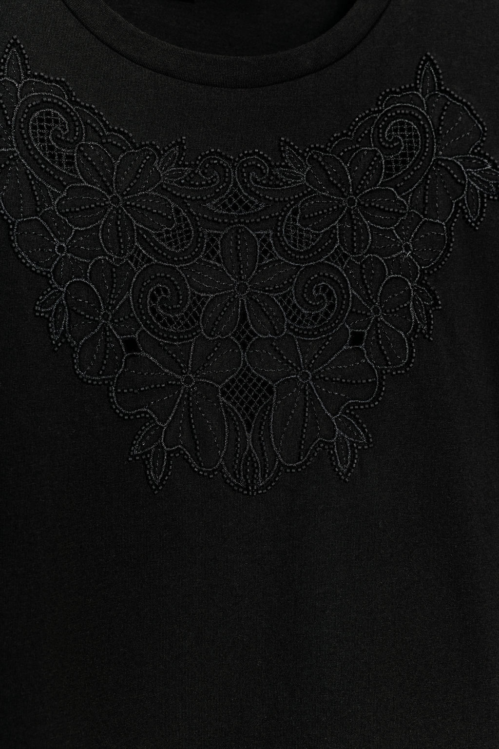 CAMISETA BORDADOS ALGOD?N / Negro - Zara фото 6