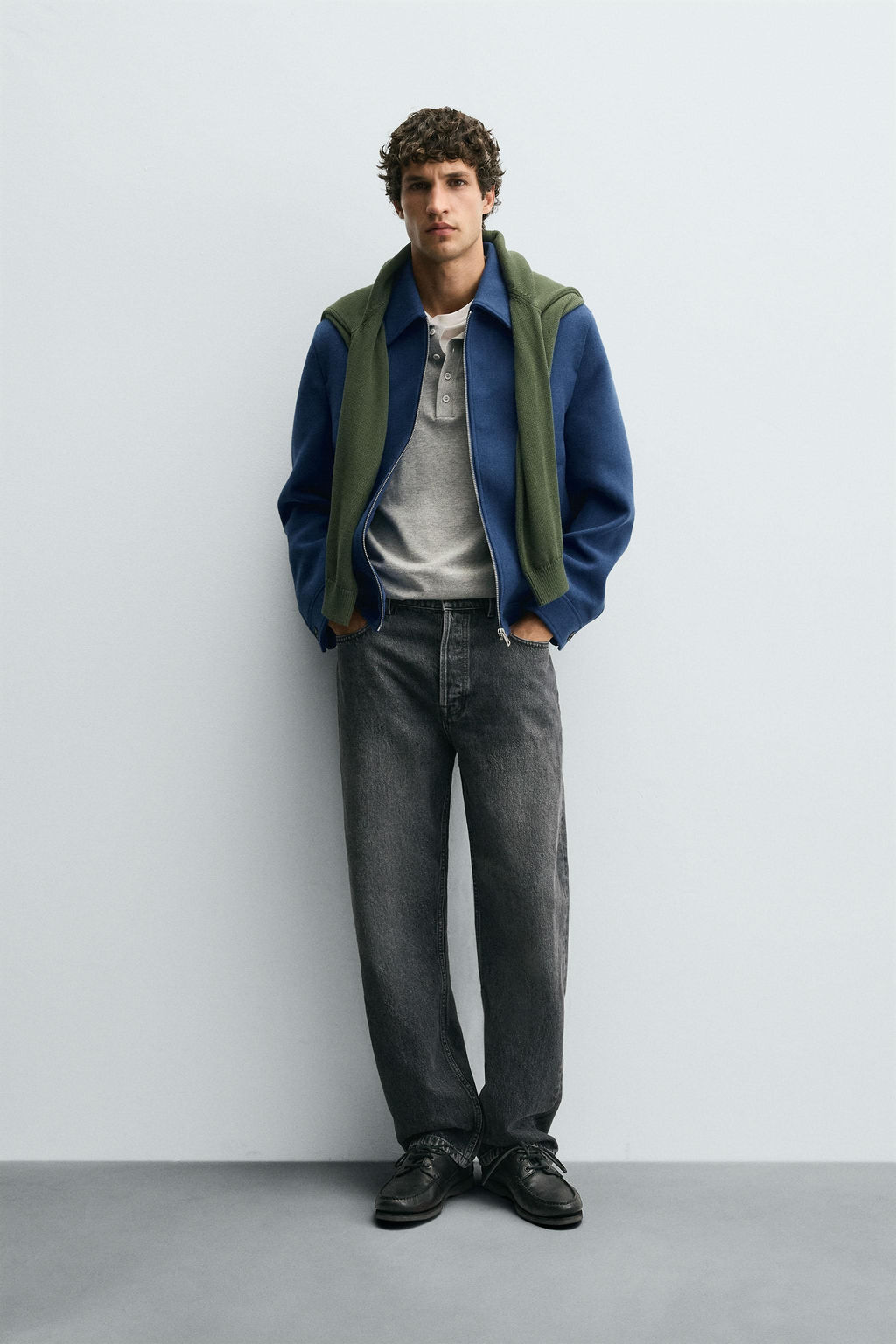 ZIP-UP WOOL EFFECT JACKET