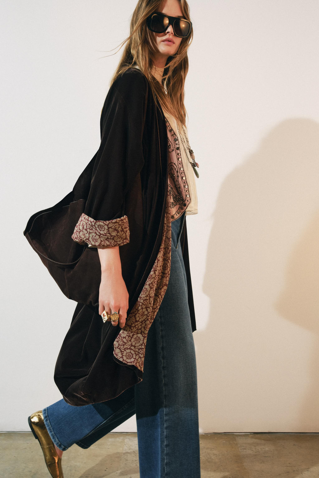 ZW COLLECTION VELVET KIMONO - Zara фото 2