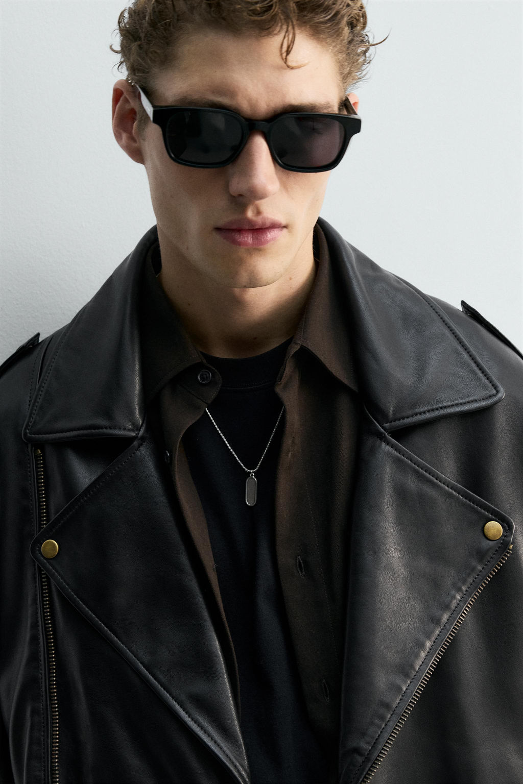 LEATHER BIKER JACKET LIMITED EDITION - Zara фото 7