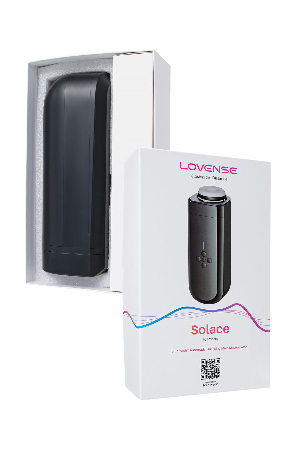 Мастурбатор нереалистичный LOVENSE Solace, TPE, черный, см