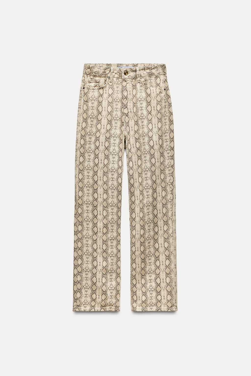 Z1975 HIGH-WAIST STRAIGHT ANIMAL PRINT JEANS - Zara фото 2