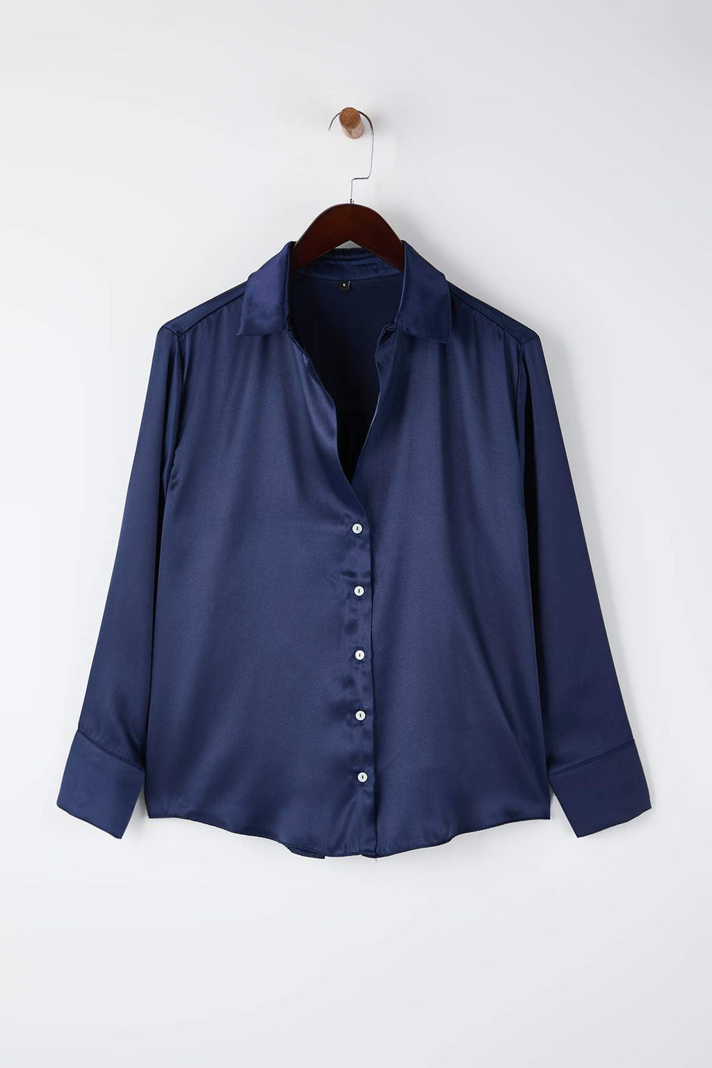 TRENDYOLMILLA Lacivert Basic Oversize Genis Kal?p Dokuma Gomlek TWOAW24GO00207  фото 13
