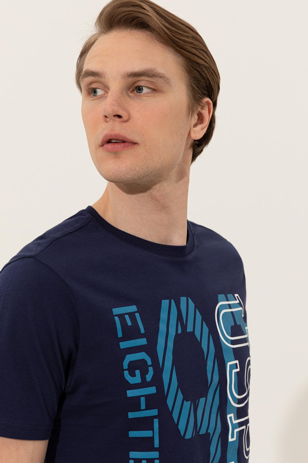 Мужская темно-синяя футболка с круглым вырезом - U.s. polo assn фото 2