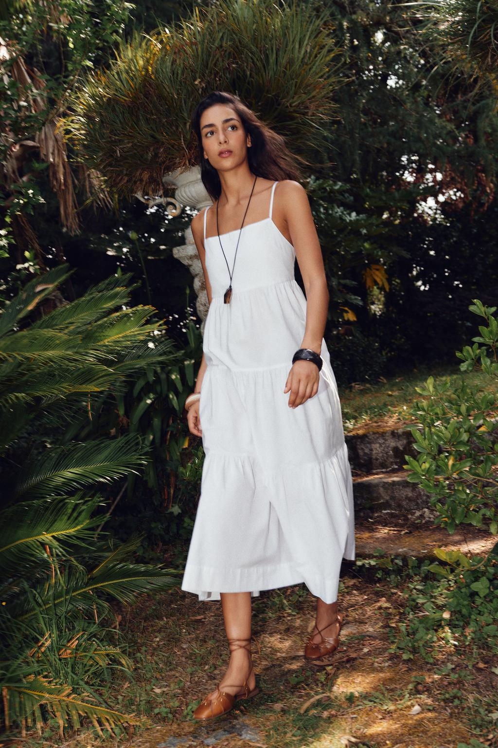 POPLIN PANEL MIDI DRESS - Zara фото 2