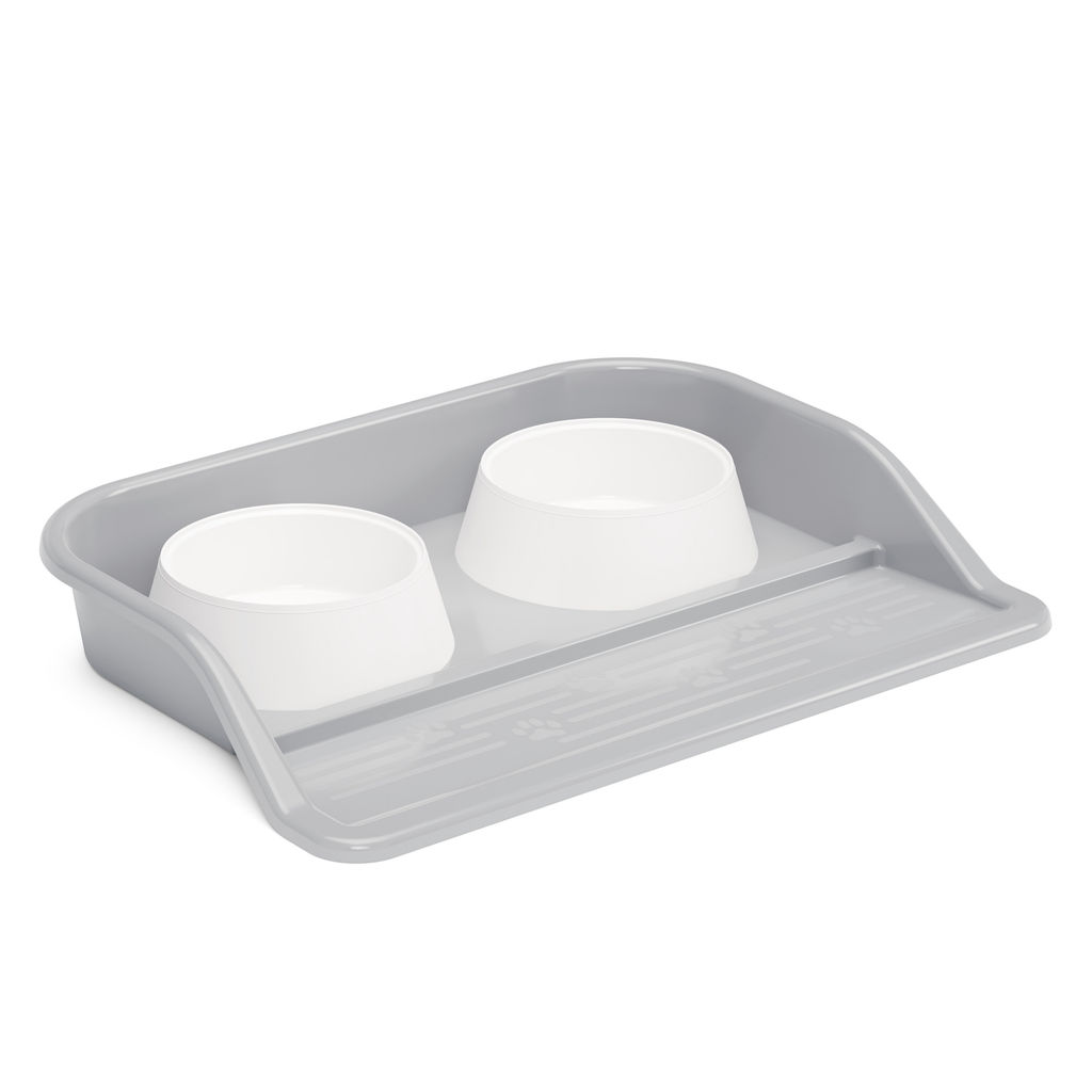 Набор ALTA c двумя мисками 0,3л для животных (на подставке)(серый) М8629 - Альтернатива фото 2