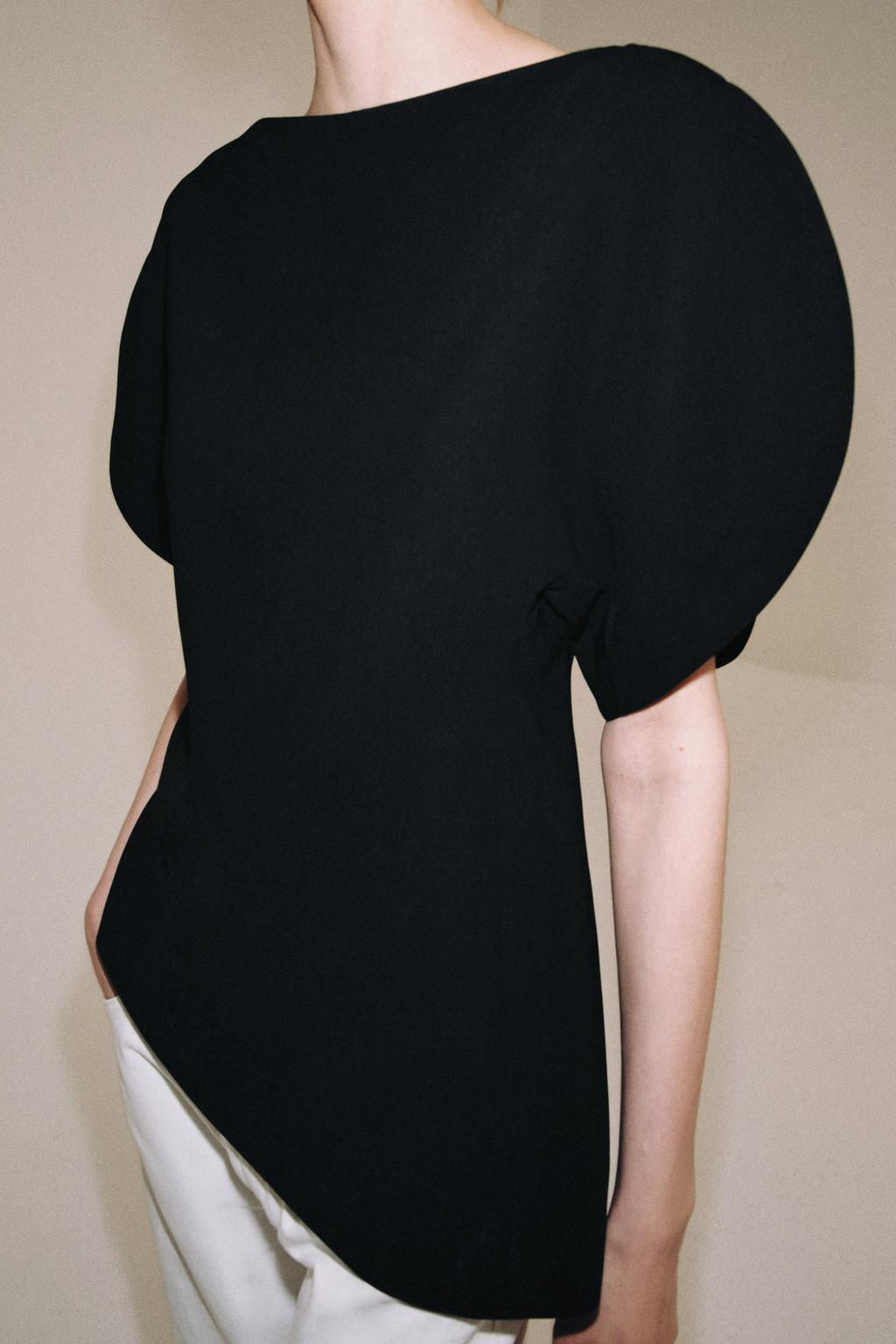 TOP MANGA ABULLONADA ZW COLLECTION / Negro - Zara фото 14