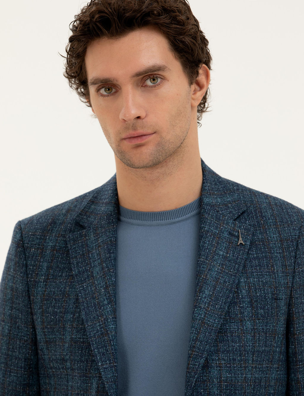 Куртка приталенного кроя из шерстяной смеси кашемира Petrol Blue - Cacharel фото 2