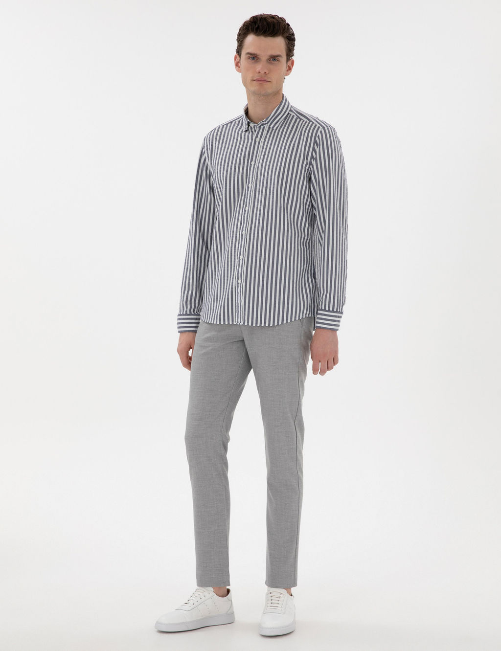Lacivert Regular Fit _izgili Uzun Kollu G_mlek - Pierre cardin фото 4