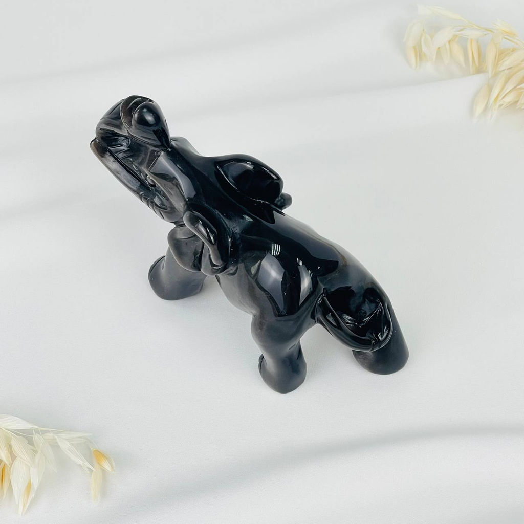 Фигурка Слон из серебристого Обсидиана