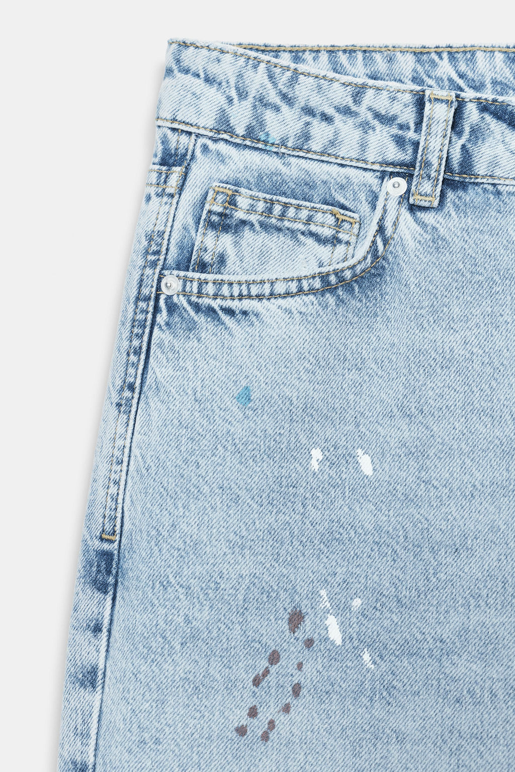 Z1975 LOOSE MID-WAIST PAINT-EFFECT JEANS - Zara фото 9