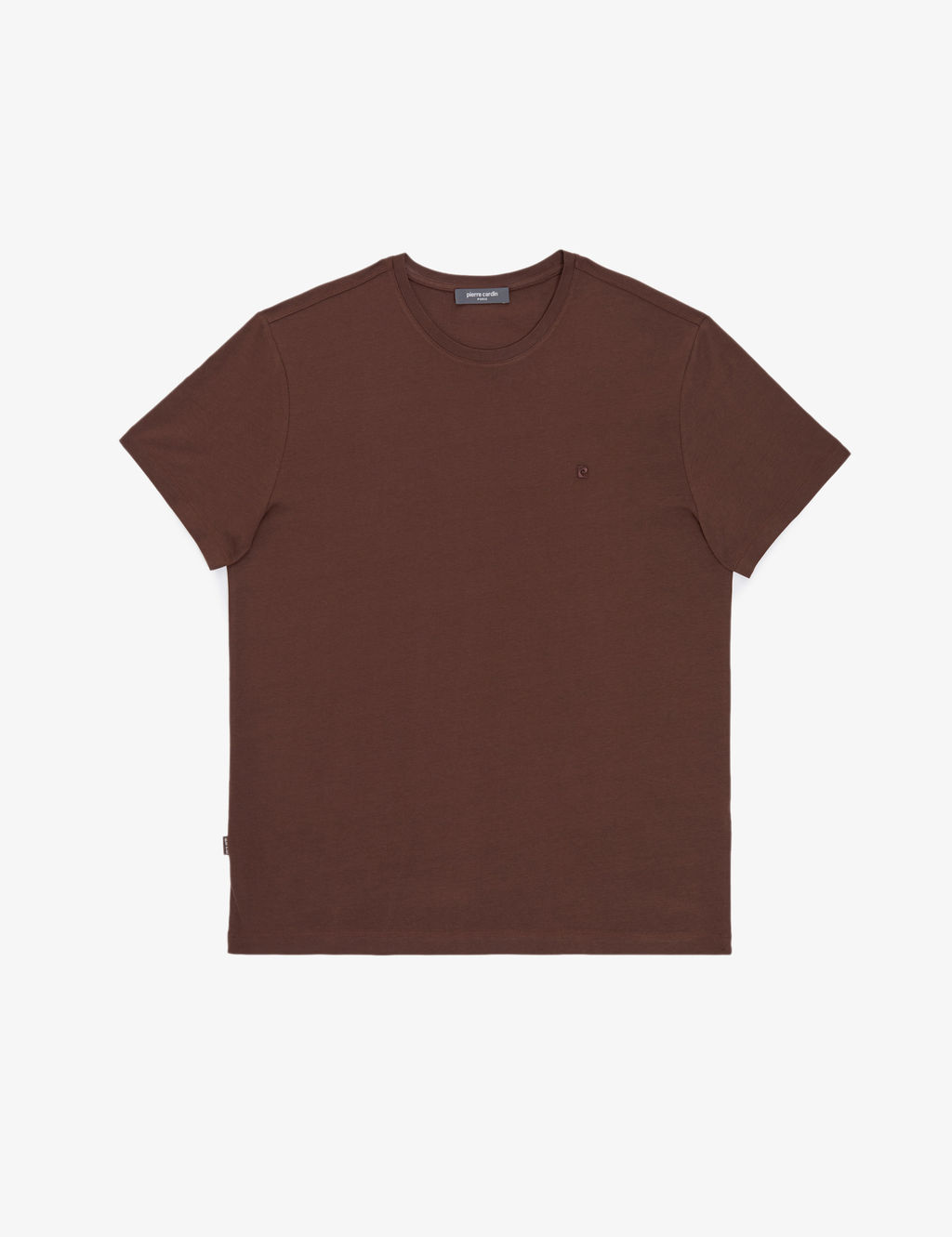 Koyu Kahverengi Slim Fit %100 Pamuk Bisiklet Yaka Basic Ti__rt