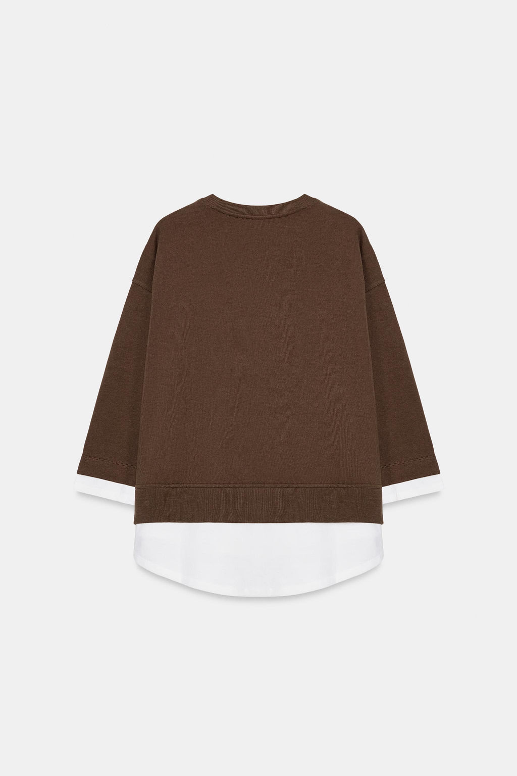 SUDADERA COMBINADA MANGA LARGA / Marr?n claro - Zara фото 7