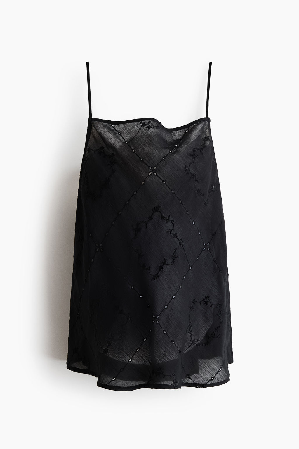 Top de tirantes espagueti con bordado ingl?s