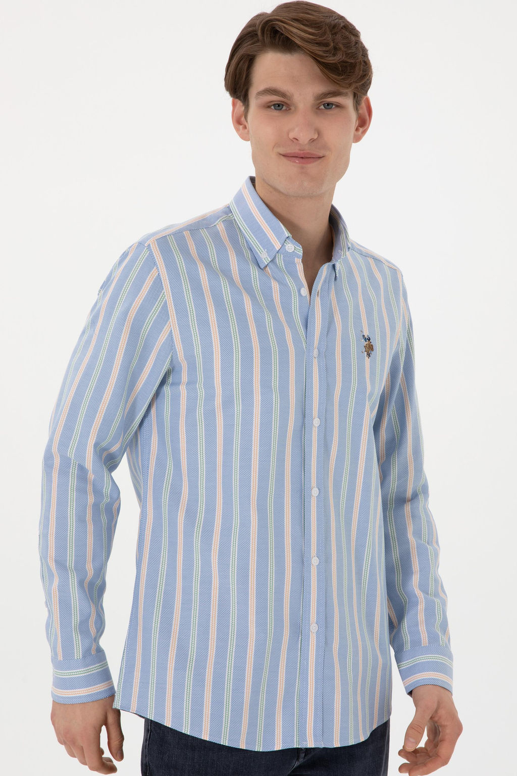 Erkek _ndigo Uzun Kollu G_mlek Sepette S_rpriz _ndirim - U.s. polo assn фото 3