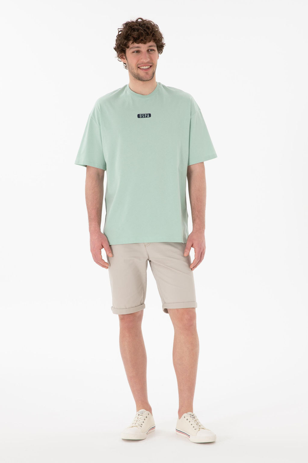 Erkek Oversize Fit Bisiklet Yaka Su Ye_ili Ti__rt Sepette S_rpriz _ndirim - U.s. polo assn фото 5