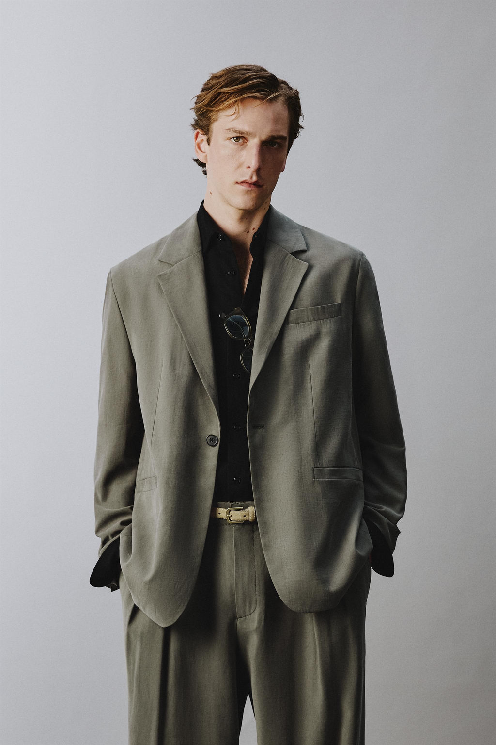 BLAZER RELAXED FIT TRAJE / crudo/kaki - Zara фото 2