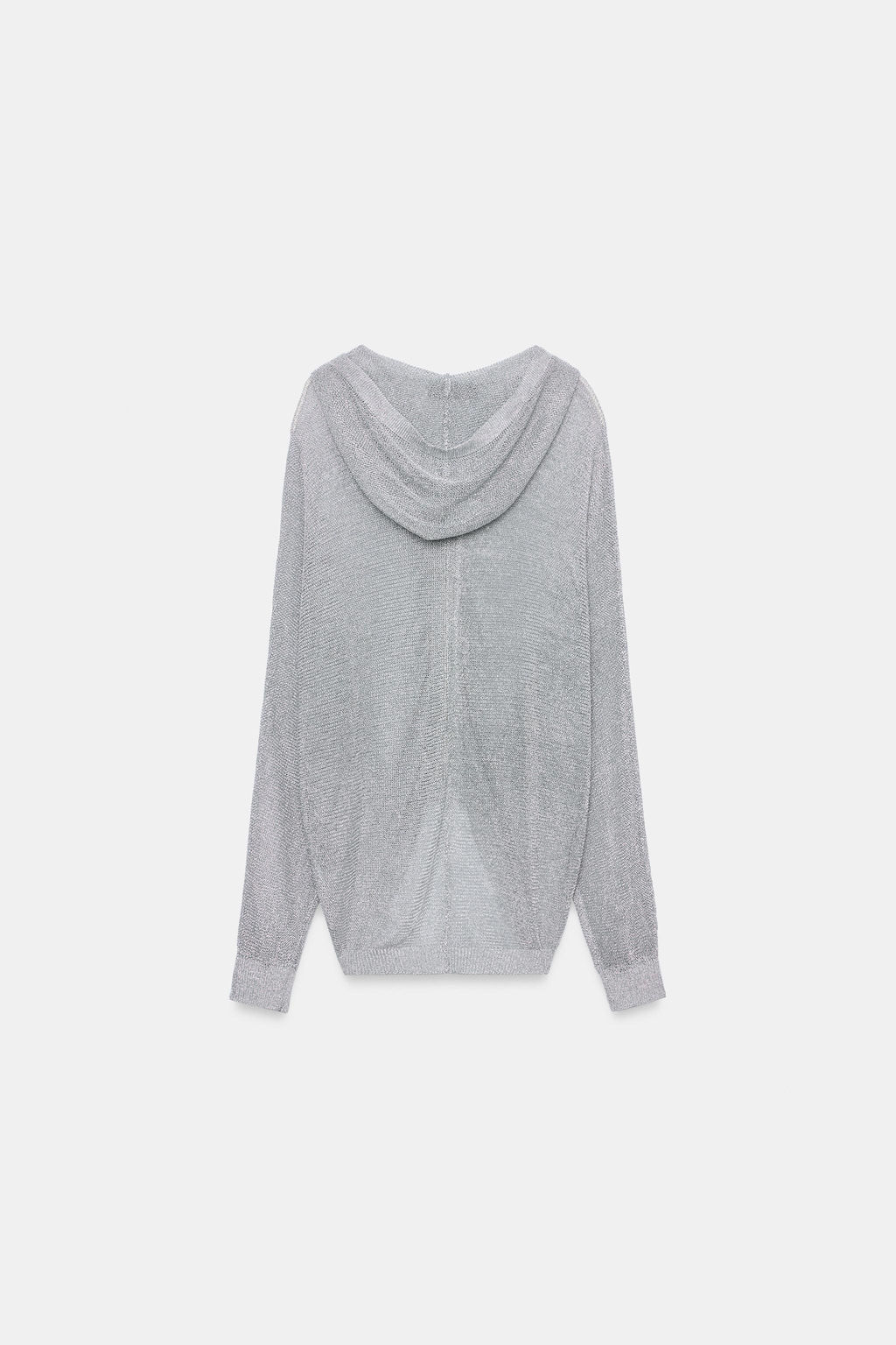 SUDADERA CAPUCHA PUNTO HILO METALIZADO / Plata - Zara фото 3