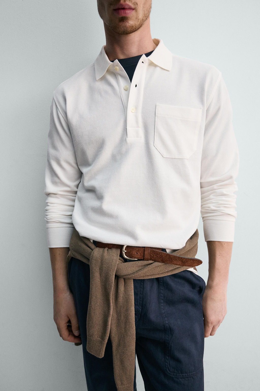POLO PIQU? REGULAR FIT BOLSILLO / Blanco roto - Zara фото 7