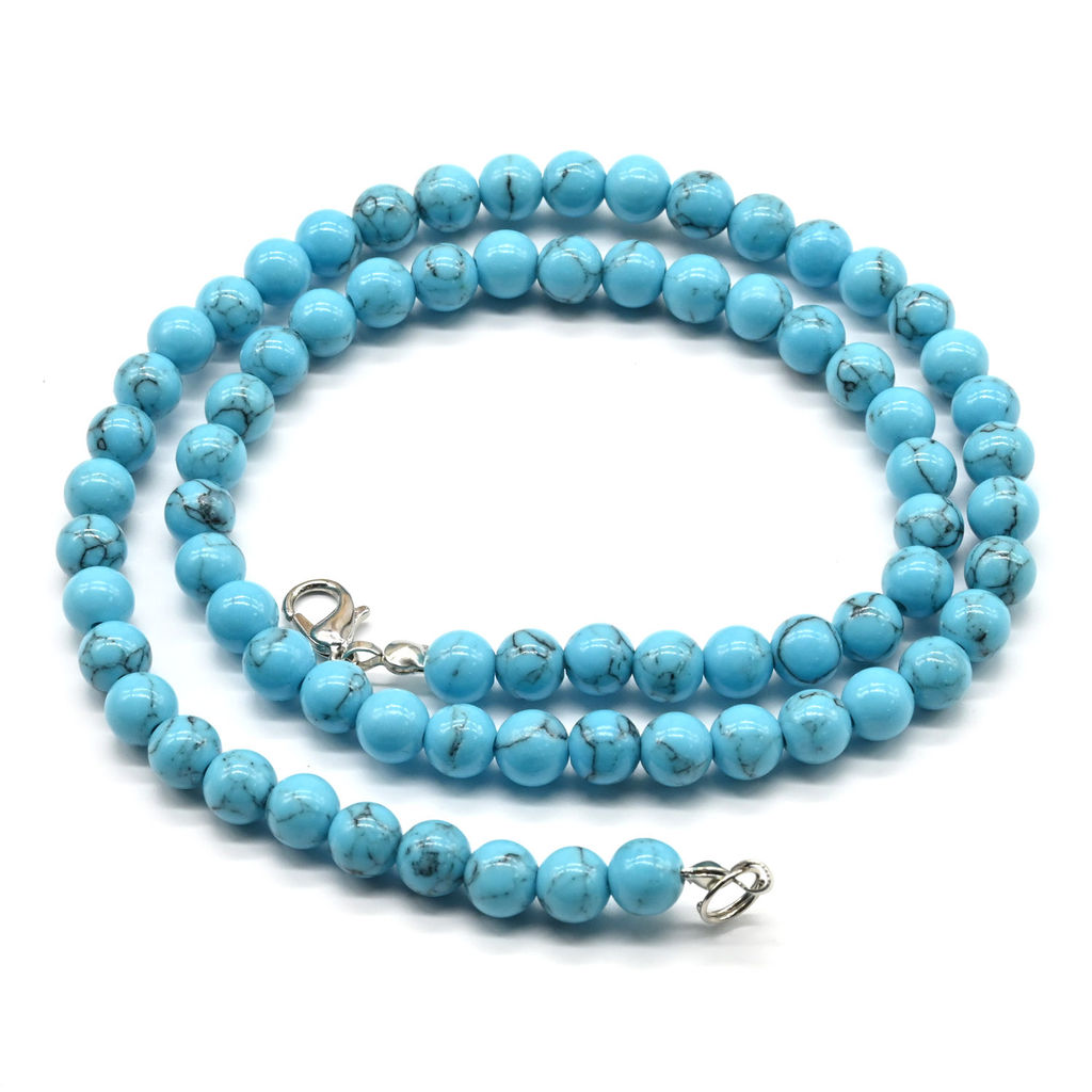 Бусы шарик 6мм из бирюзы имитация, 45см