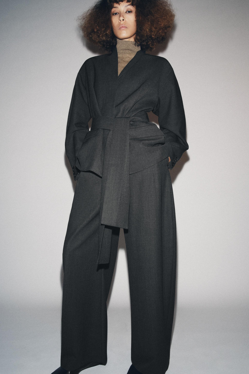 ZW COLLECTION WOOL BLEND KIMONO BLAZER - Zara фото 5