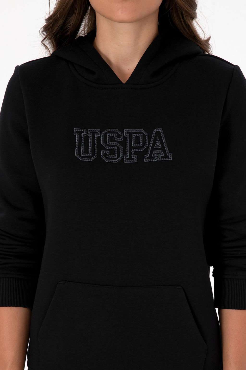 Kad_n Siyah _ardonlu Kap__onlu Basic Sweatshirt - U.s. polo assn фото 6