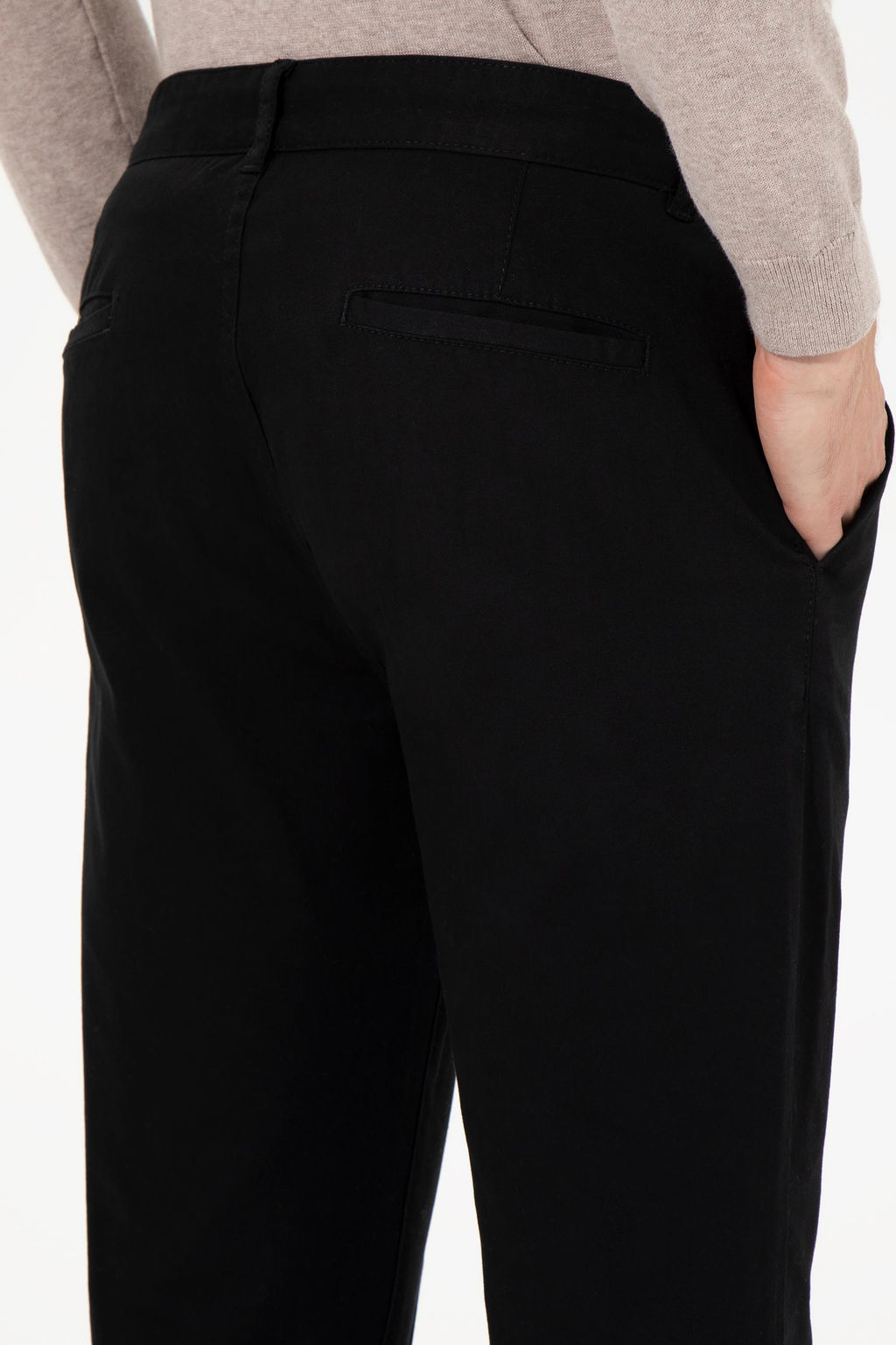 Erkek Slim Fit Siyah Kanvas Pantolon