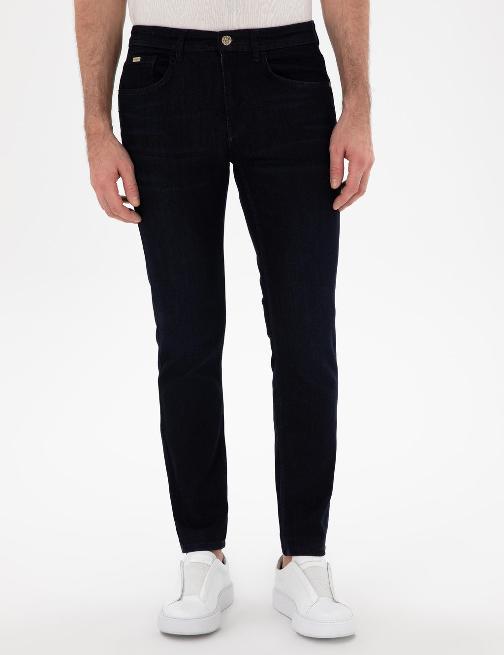 Темно -синий синий стройный джинсы брюки - Cacharel фото 2