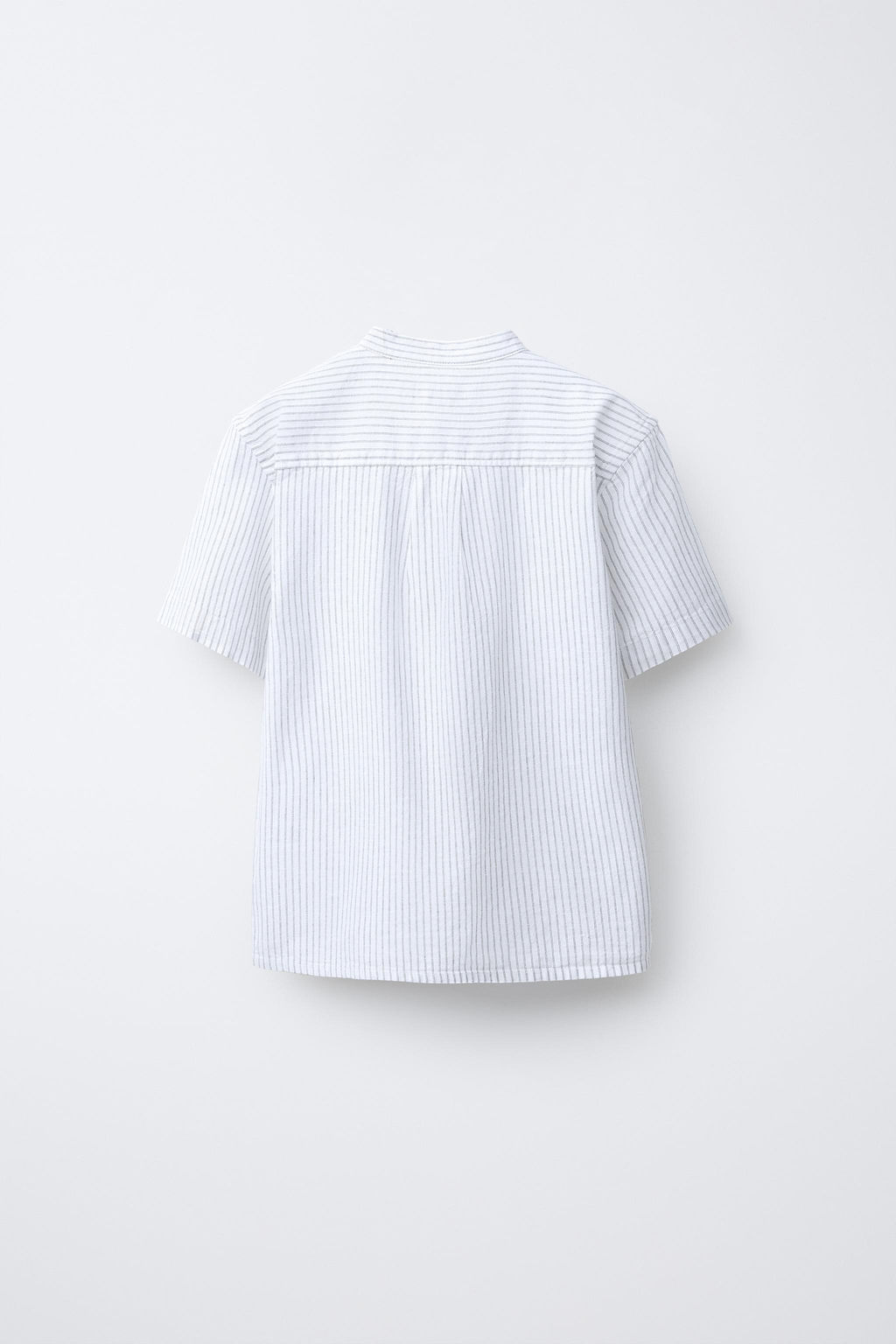 CAMISA CUELLO MAO RAYAS ALGOD?N Y LINO / Gris - Zara фото 2