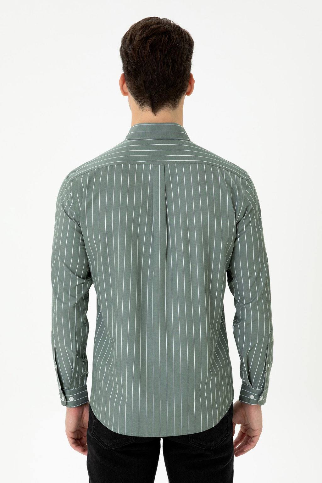 U. S. Polo Assn / Мужская рубашка цвета хаки с длинным рукавом - U.s. polo assn фото 12