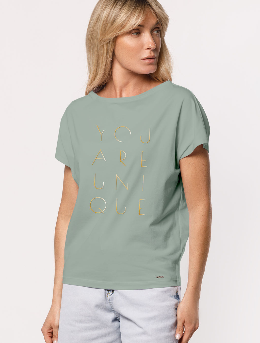 VILATTE / Футболка из хлопкового облегченного полотна с авторским принтом  фото 2