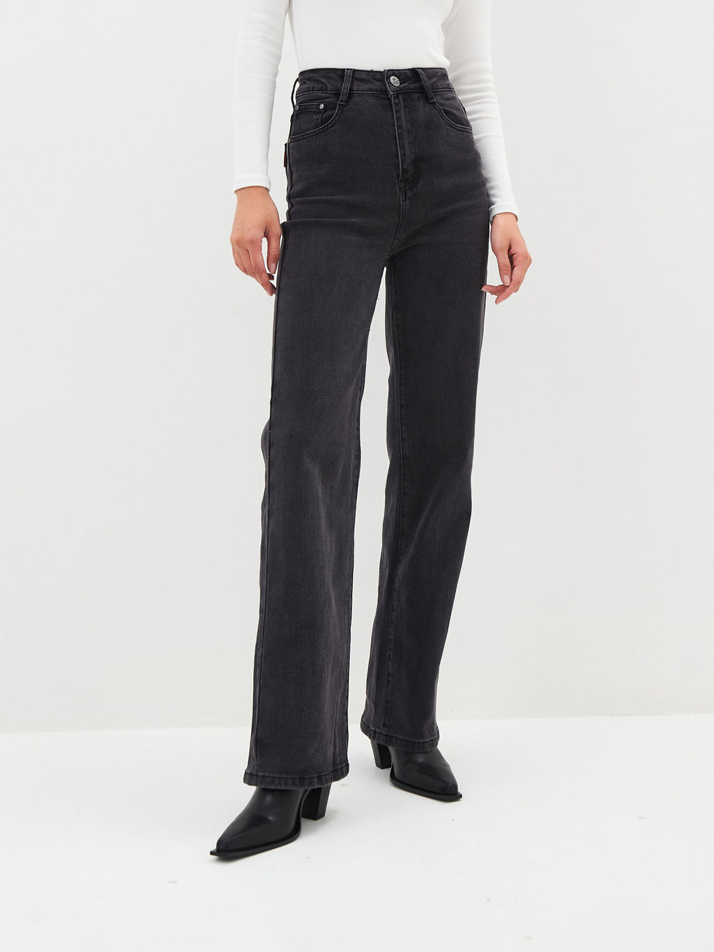 Женские джинсы широкие с высокой посадкой - Mossmore фото 47