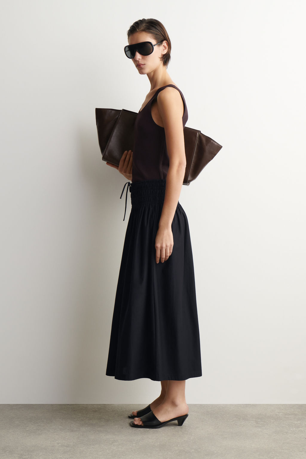 RUCHED-WAIST MIDI SKIRT - H&m фото 8