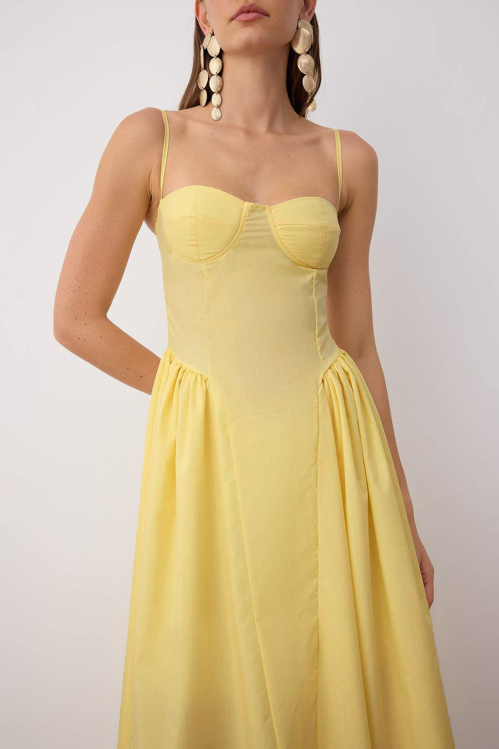 TRENDYOLMILLA Siyah A-Kesim Poplin Dokuma Midi S?k Elbise TPRSS24EL00294 фото 16