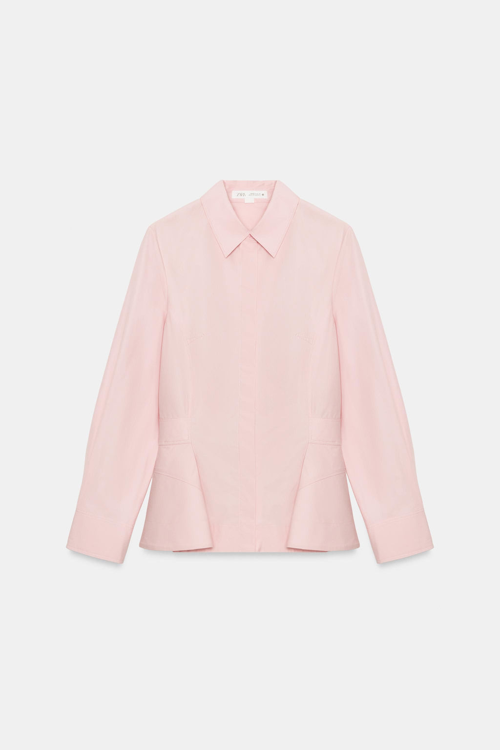 CAMISA POPEL?N PEPLUM ZW COLLECTION / Rosa - Zara фото 5