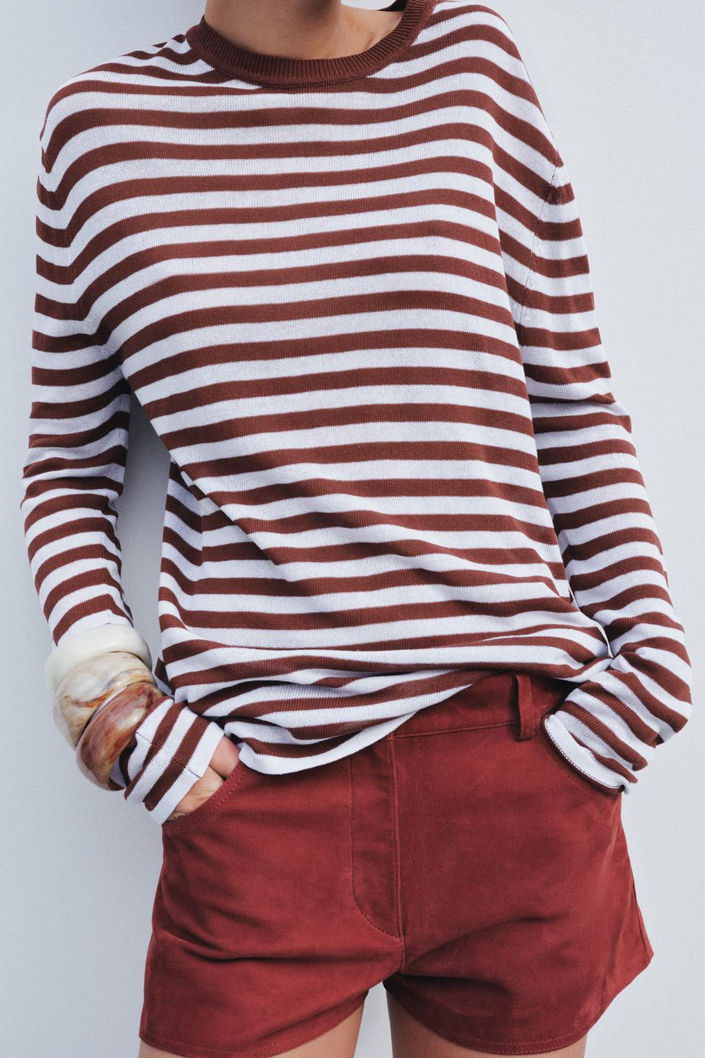 RUSTIC STRIPED KNIT SWEATER - Zara фото 3