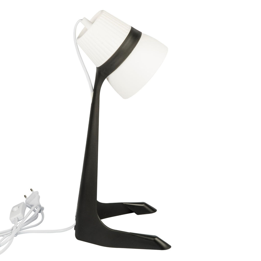 ULO-K22 D/E14/A BLACK/WHITE Светильник настольный, 40W. Цоколь E14. Механический выключатель. Черный с белым. ТМ Uniel