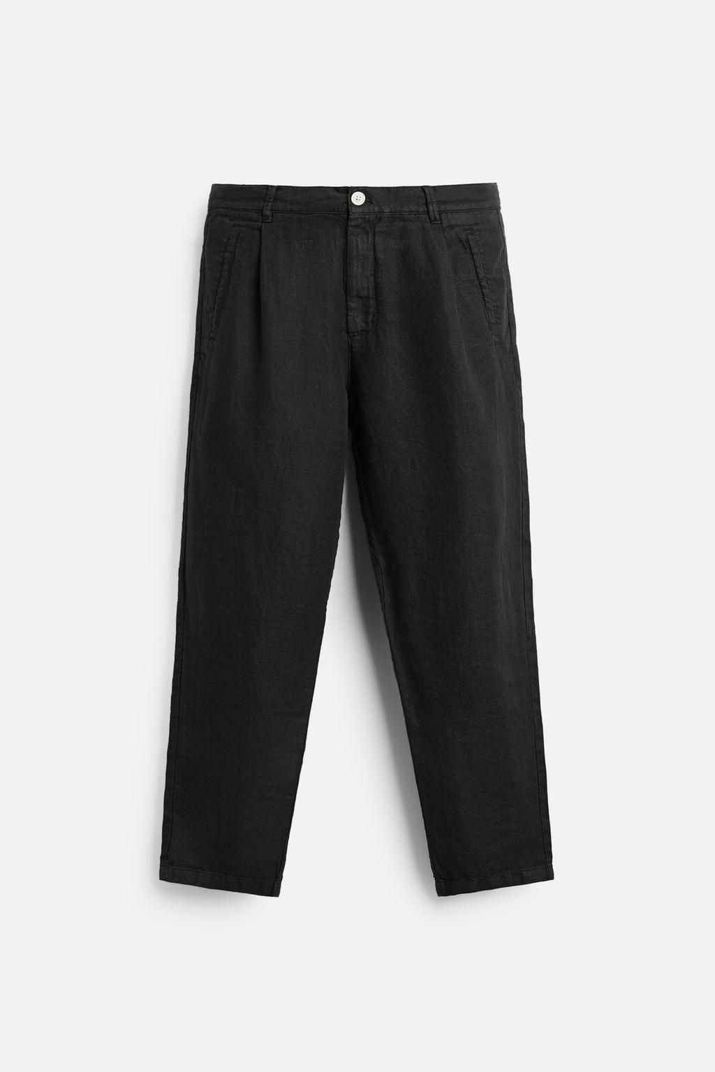 PLEATED LINEN TROUSERS - Zara фото 6
