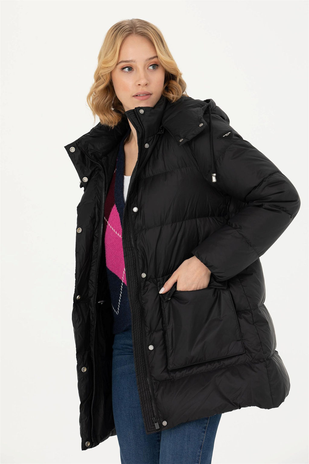 U. S. Polo Assn Женское черное пальто - U.s. polo assn фото 3