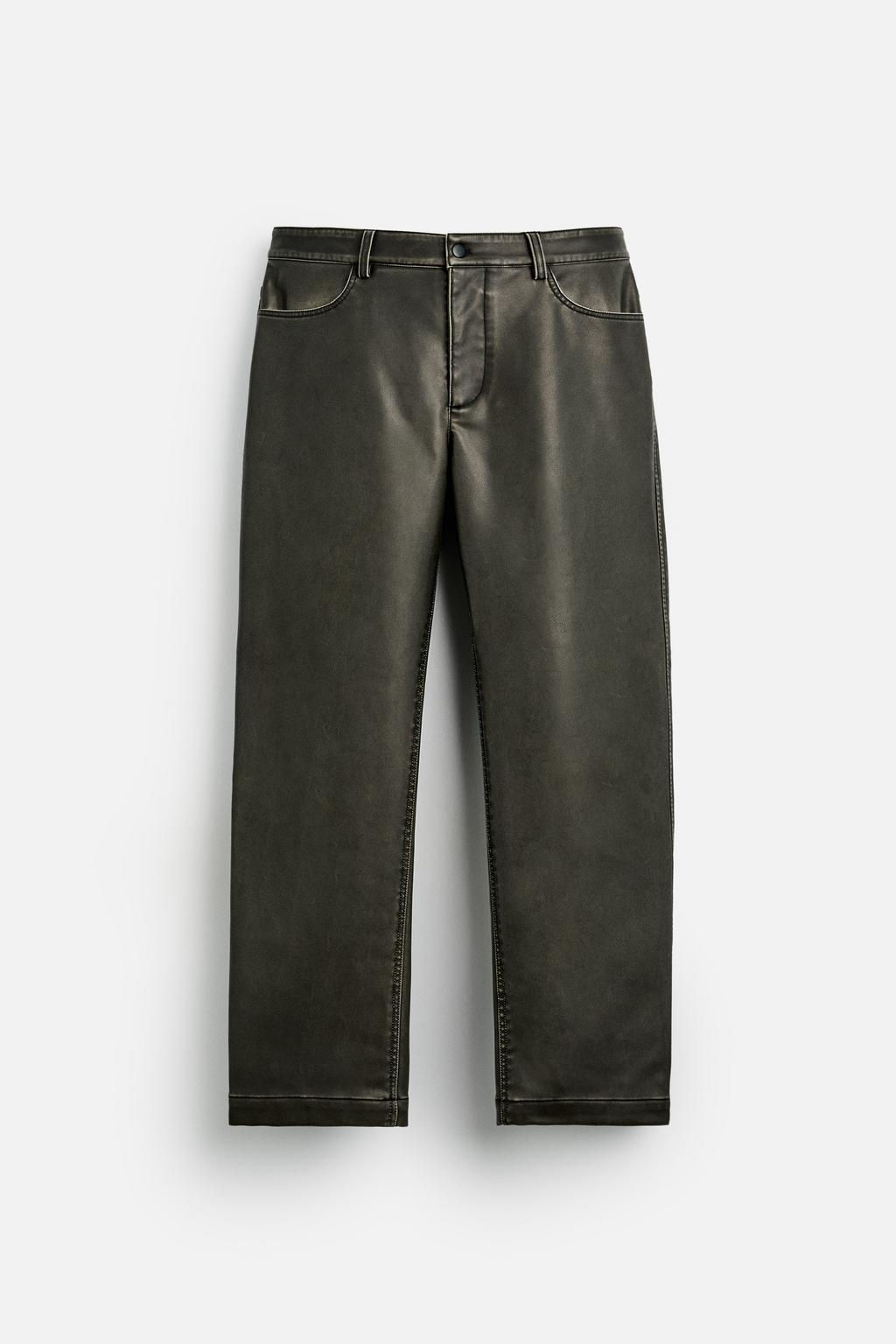 LIMITED EDITION LEATHER EFFECT TROUSERS - Zara фото 6