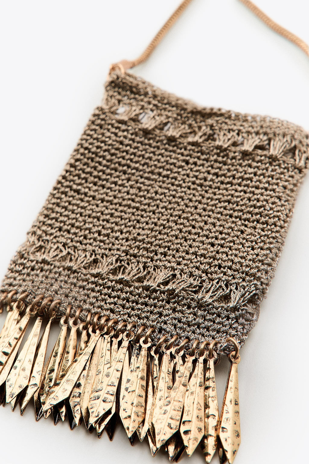 METALLIC MESH FRINGE MINI BAG - Zara фото 4