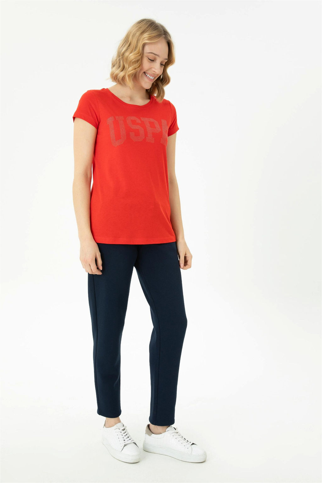 Женская красная базовая футболка - U.s. polo assn фото 10