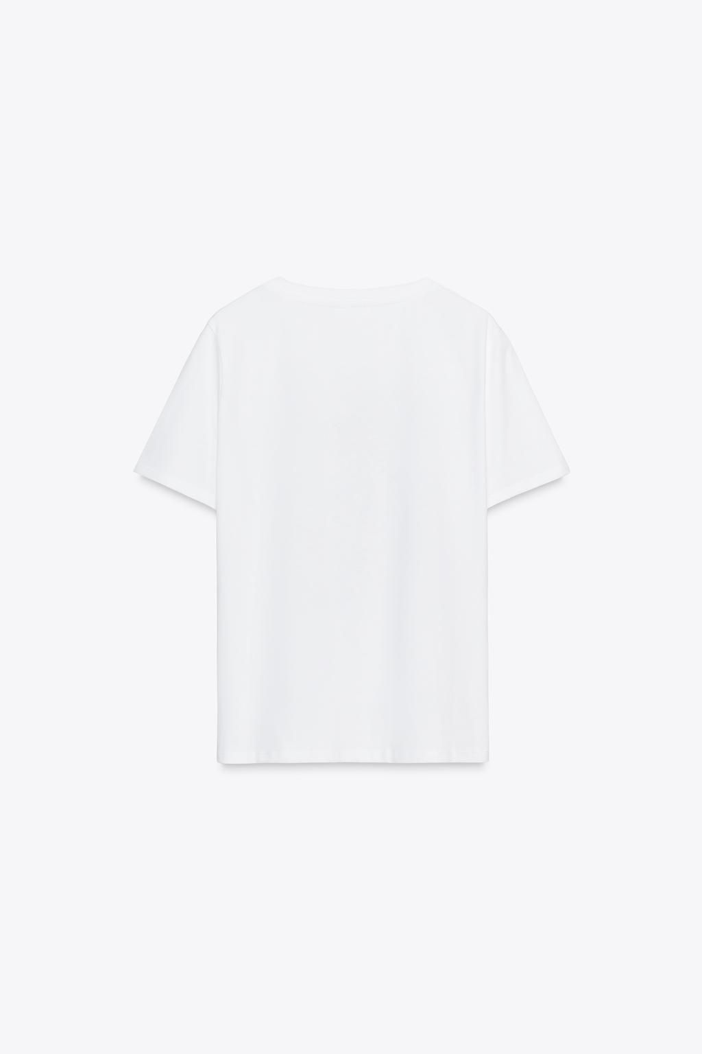 T-SHIRT WITH METALLIC PRINT - Zara фото 9