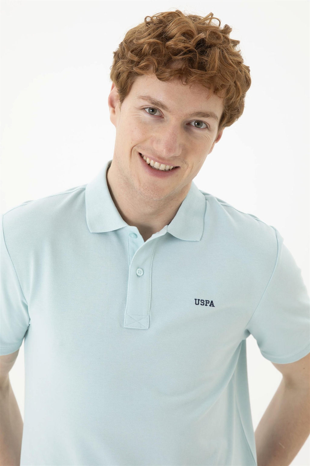 Мужская базовая футболка цвета водного зеленого цвета - U.s. polo assn фото 2