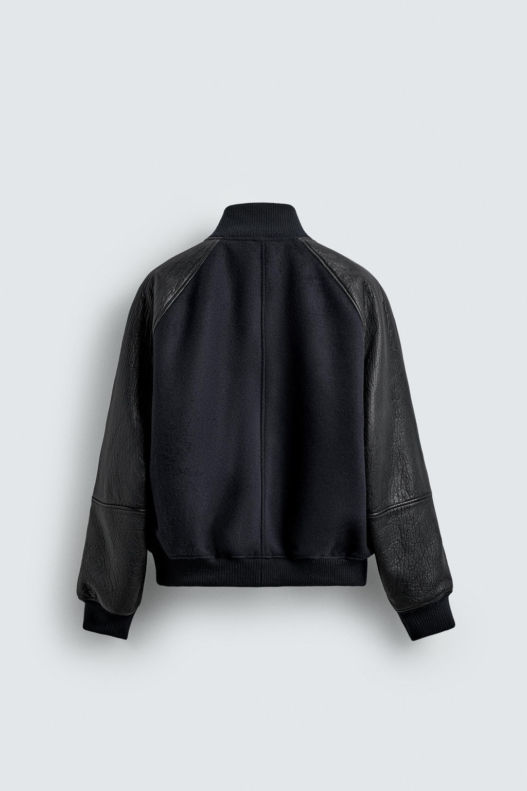 LIMITED EDITION CONTRAST LEATHER BOMBER JACKET - Zara фото 8
