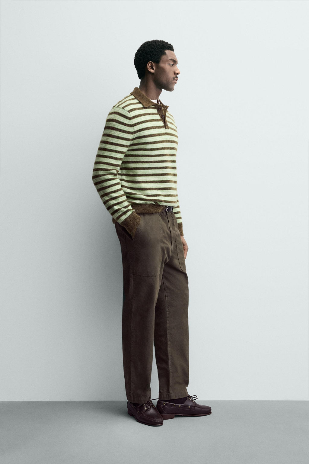 STRIPED KNIT POLO SHIRT - Zara фото 4