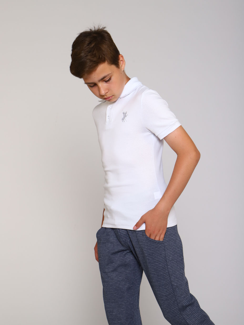 Ладошки / Рубашка-поло Гимназия белый  фото 8