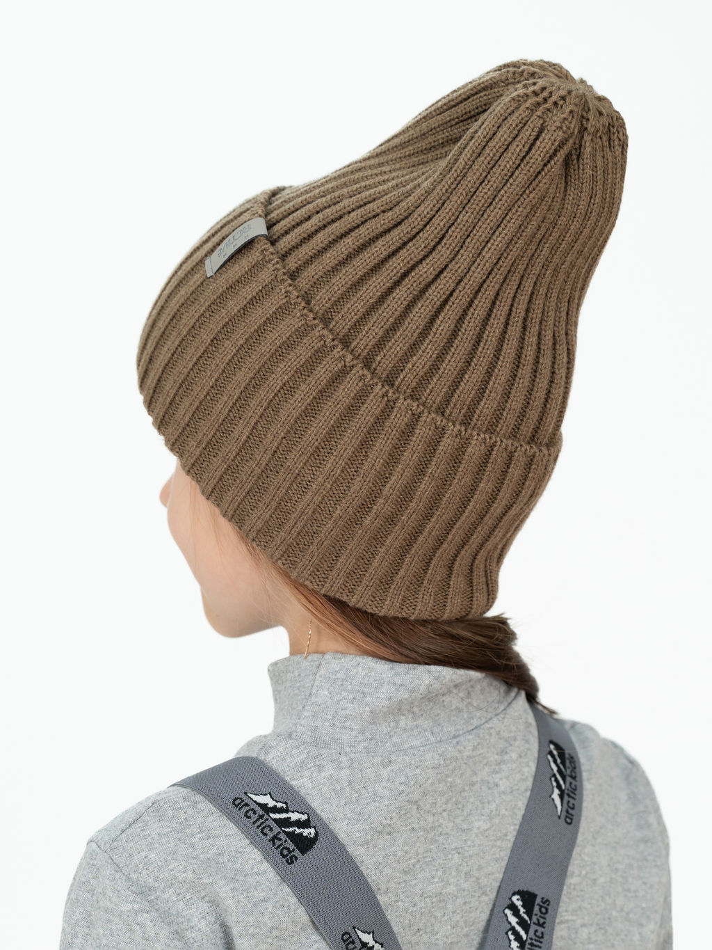 Шапка вязаная детская кофе Ш-120 (56-58)