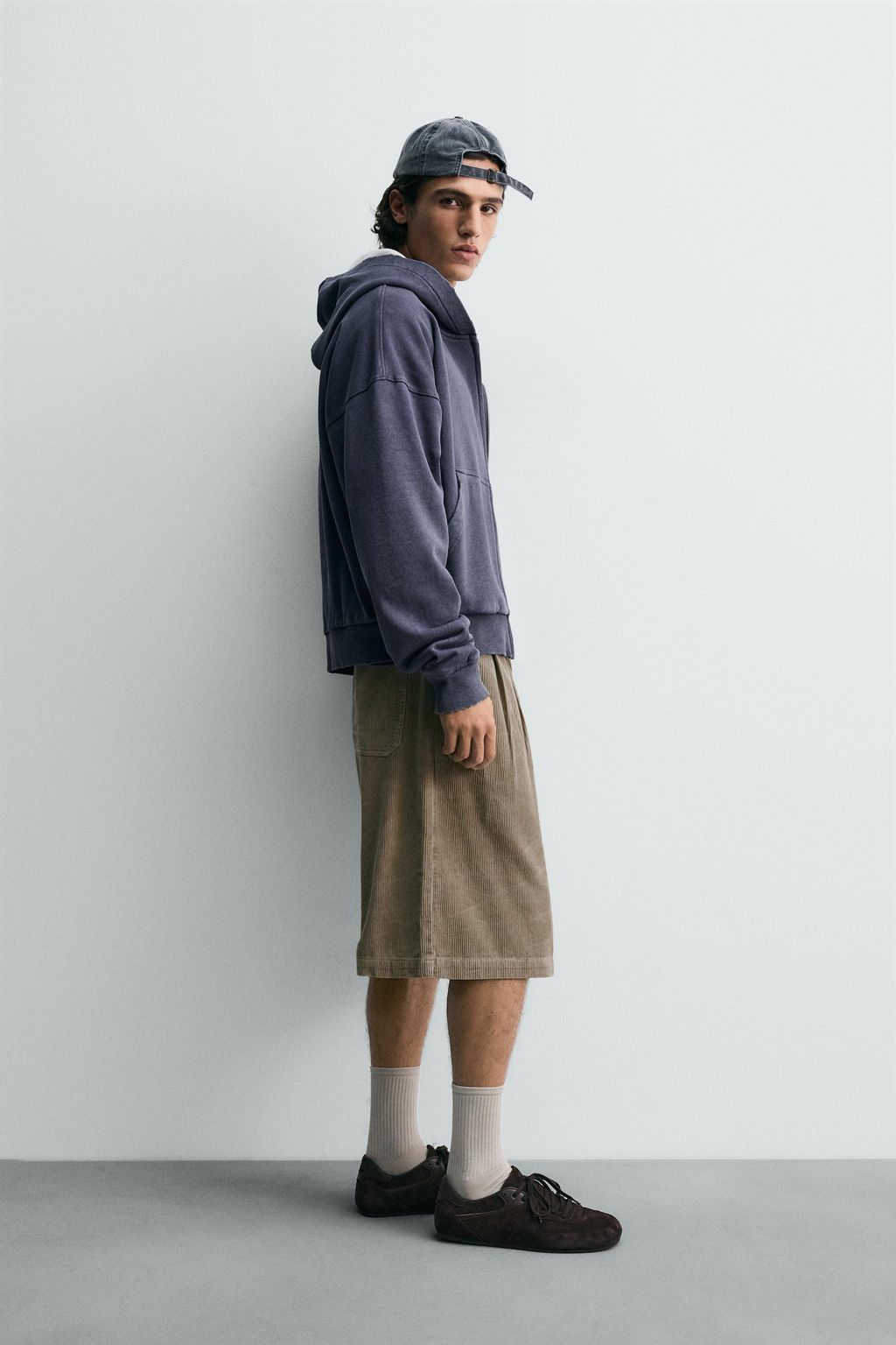 LIMITED EDITION WIDE-LEG CORDUROY BERMUDA SHORTS - Zara фото 4